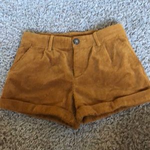 mustard corduroy shorts